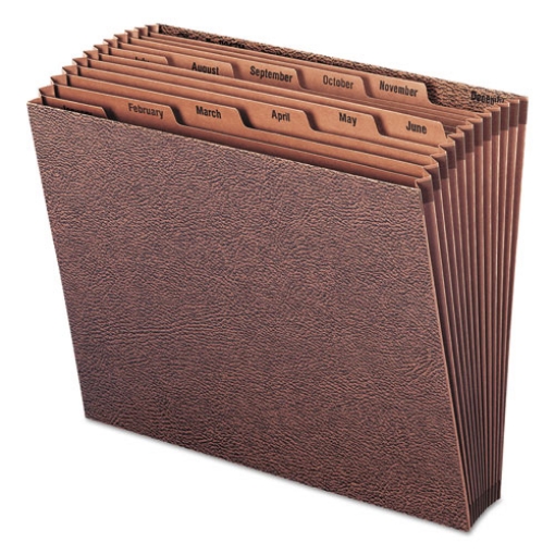 Picture of TUFF Expanding Open-Top Stadium File, 12 Sections, 1/12-Cut Tabs, Letter Size, Redrope