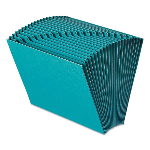 Picture of Heavy-Duty Indexed Expanding Open Top Color Files, 21 Sections, 1/21-Cut Tabs, Letter Size, Teal