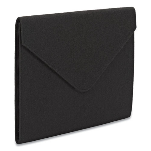 Picture of Soft Touch Cloth Expanding Files, 2" Expansion, 1 Section, Snap Closure, Letter Size, Black