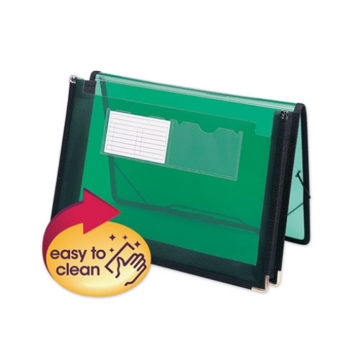 Picture of Poly Wallets, 2.25" Expansion, 1 Section, Elastic Cord Closure, Letter Size, Translucent Green