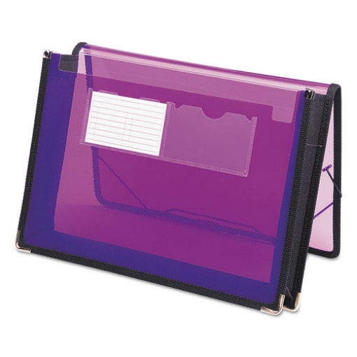 Picture of Poly Wallets, 2.25" Expansion, 1 Section, Elastic Cord Closure, Letter Size, Translucent Purple