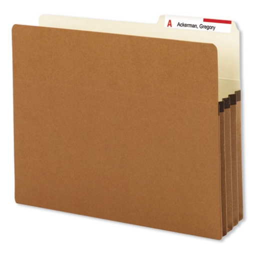 Picture of Redrope Drop Front File Pockets with 2/5-Cut Guide Height Tabs, 3.5" Expansion, Letter Size, Redrope, 25/Box