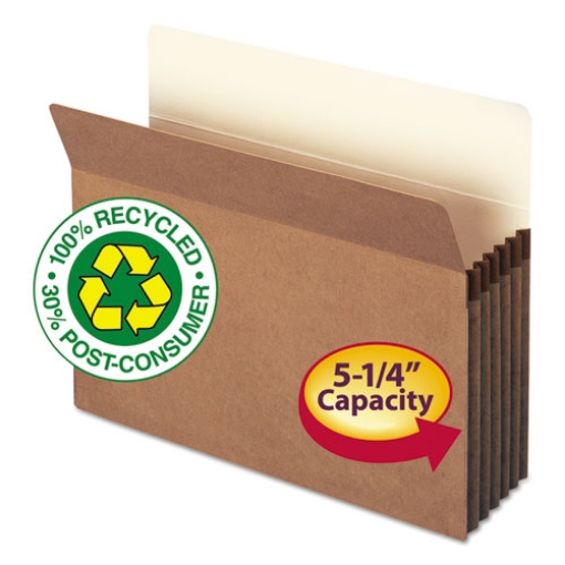 Picture of Recycled Top Tab File Pockets, 5.25" Expansion, Letter Size, Redrope, 10/Box