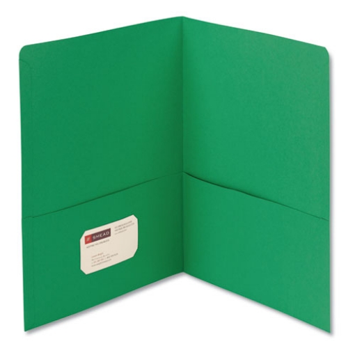 Picture of Two-Pocket Folder, Textured Paper, 100-Sheet Capacity, 11 X 8.5, Green, 25/box