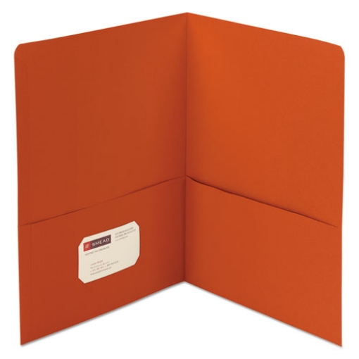 Picture of Two-Pocket Folder, Textured Paper, 100-Sheet Capacity, 11 X 8.5, Orange, 25/box