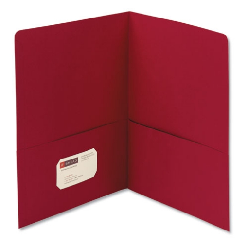 Picture of Two-Pocket Folder, Textured Paper, 100-Sheet Capacity, 11 X 8.5, Red, 25/box