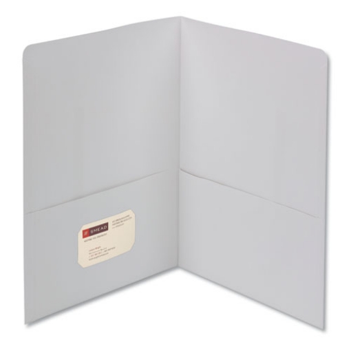 Picture of Two-Pocket Folder, Textured Paper, 100-Sheet Capacity, 11 X 8.5, White, 25/box