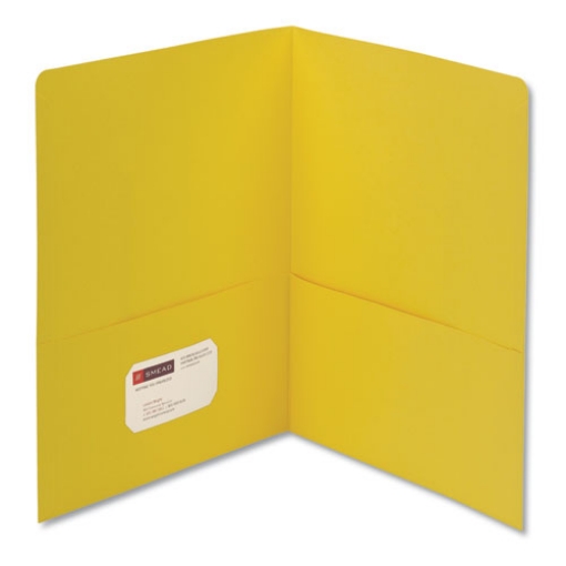 Picture of Two-Pocket Folder, Textured Paper, 100-Sheet Capacity, 11 X 8.5, Yellow, 25/box