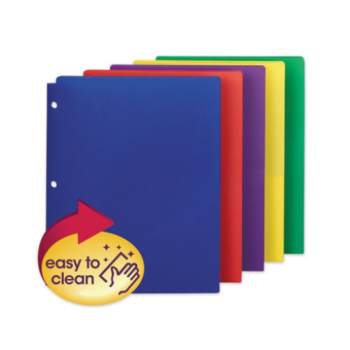 Picture of Poly Snap-In Two-Pocket Folder, 50-Sheet Capacity, 11 X 8.5, Assorted, 10/pack