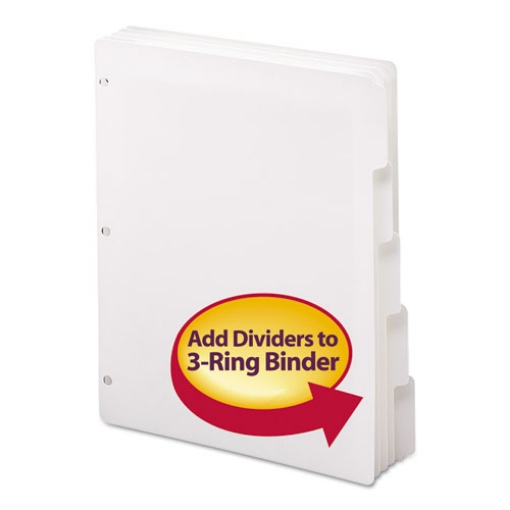 Picture of Three-Ring Binder Index Divider, 5-Tab, 11 X 8.5, White, 20 Sets