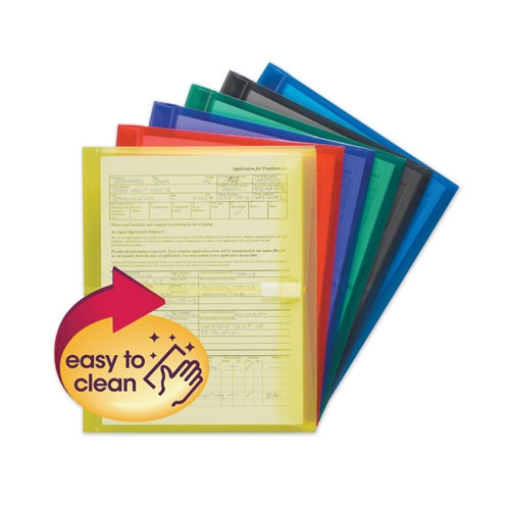 Picture of Poly Side-Load Envelopes, Fold-Over Closure, 9.75 x 11.63, Assorted Colors, 6/Pack