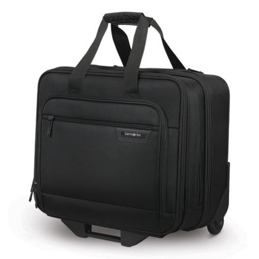 Picture of rolling business case, fits devices up to 15.6", polyester, 16.54 x 8 x 9.06, black