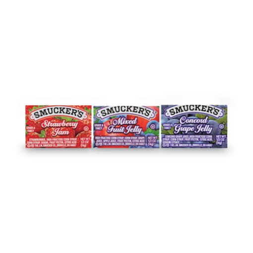 Picture of Smucker's Jam Assortment, Single Serving Packs, 0.5 Oz, 200/carton