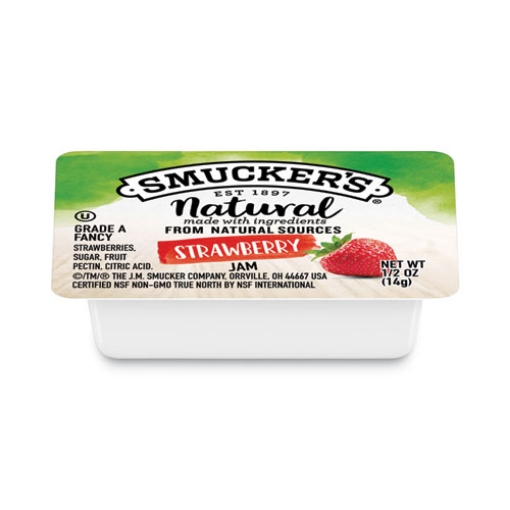 Picture of Smuckers 1/2 Ounce Natural Jam, 0.5 Oz Container, Strawberry, 200/carton