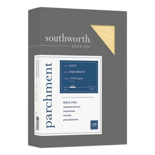 Picture of Parchment Specialty Paper, 24 lb Bond Weight, 8.5 x 11, Gold, 500/Ream