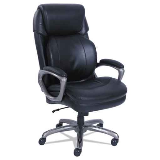 Picture of Cosset Big And Tall Executive Chair, Supports Up To 400 Lb, 19" To 22" Seat Height, Black Seat/back, Slate Base