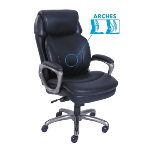 Picture of Cosset High-Back Executive Chair, Supports Up To 275 Lb, 18.75" To 21.75" Seat Height, Black Seat/back, Slate Base