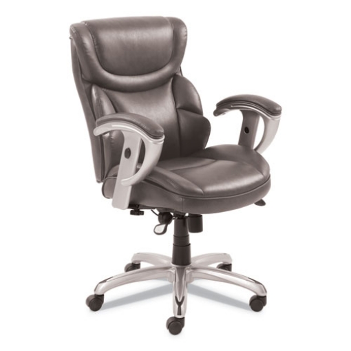 Picture of Emerson Task Chair, Supports Up To 300 Lb, 18.75" To 21.75" Seat Height, Gray Seat/back, Silver Base