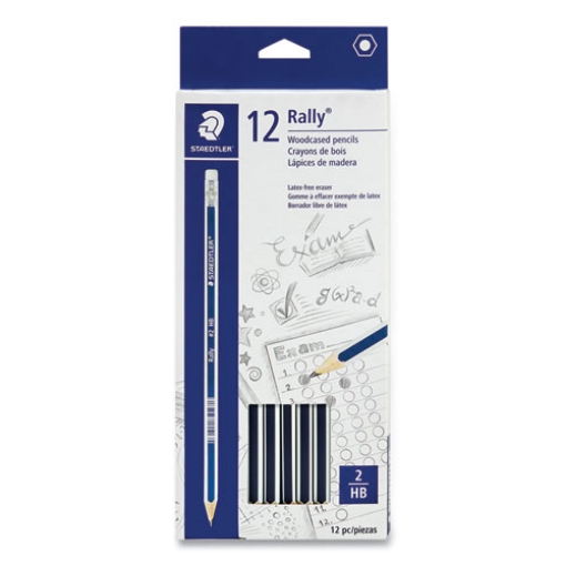 Picture of Woodcase Pencil, HB #2, Black Lead, Blue/White Barrel, 12/Pack