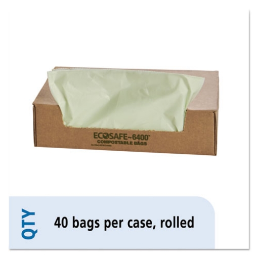 Picture of Ecosafe-6400 Bags, 48 Gal, 0.85 Mil, 42" X 48", Green, 40/box