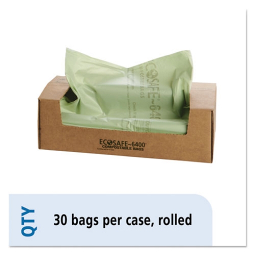 Picture of Ecosafe-6400 Bags, 64 Gal, 0.85 Mil, 48" X 60", Green, 30/box