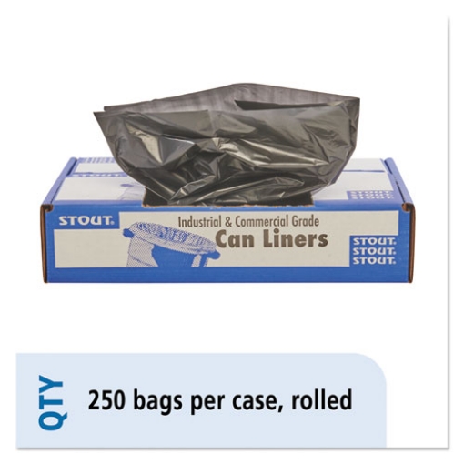 Picture of Total Recycled Content Plastic Trash Bags, 10 Gal, 1 Mil, 24" X 24", Brown/black, 250/carton