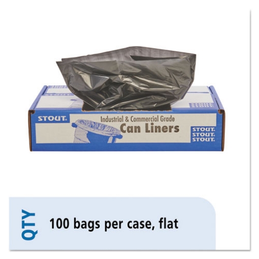 Picture of Total Recycled Content Plastic Trash Bags, 30 Gal, 1.3 Mil, 30" X 39", Brown/black, 100/carton