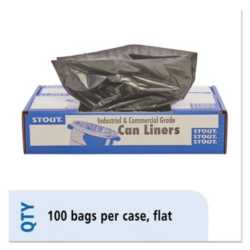 Picture of Total Recycled Content Plastic Trash Bags, 33 Gal, 1.3 Mil, 33" X 40", Brown/black, 100/carton