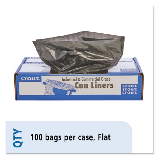 Picture of Total Recycled Content Plastic Trash Bags, 33 Gal, 1.5 Mil, 33" X 40", Brown/black, 100/carton