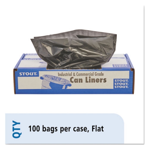 Picture of Total Recycled Content Plastic Trash Bags, 45 Gal, 1.5 Mil, 40" X 48", Brown/black, 100/carton