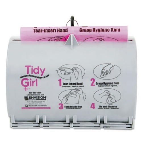 Picture of Plastic Feminine Hygiene Disposal Bag Dispenser, Gray