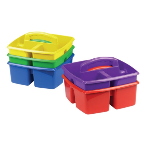 Picture of Small Art Caddies, 3 Sections, 9.25" X 9.25" X 5.25", Assorted Colors, 5/pack