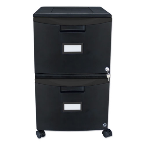 Picture of Two-Drawer Mobile Filing Cabinet, 2 Legal/letter-Size File Drawers, Black, 14.75" X 18.25" X 26"