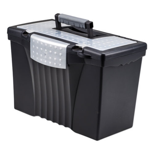 Picture of Portable Letter/legal Filebox With Organizer Lid, Letter/legal Files, 14.5" X 10.5" X 12", Black