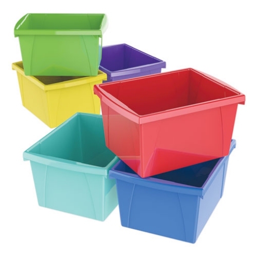 Picture of Storage Bins, 4 gal, 10 x 12.63 x 7.75, Randomly Assorted Colors