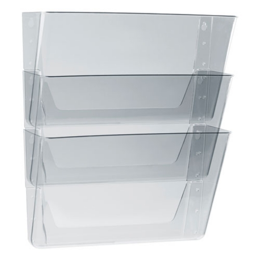 Picture of Wall File, 3 Sections, Letter Size, 13" x 4" x 14",  Clear, 3/Set