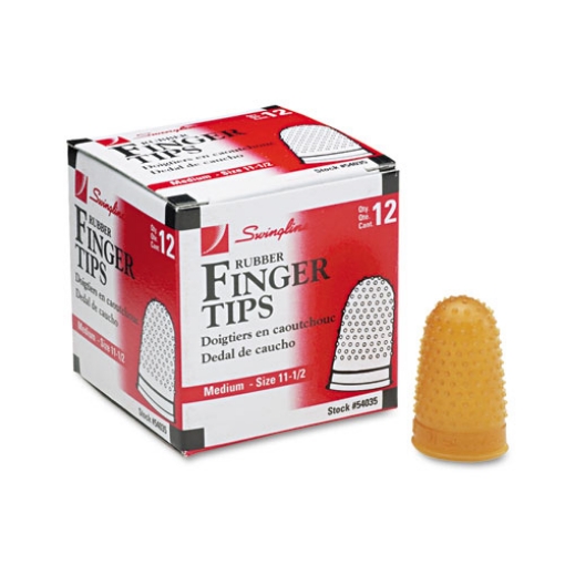 Picture of Rubber Finger Tips, 11 1/2 (medium), Amber, Dozen