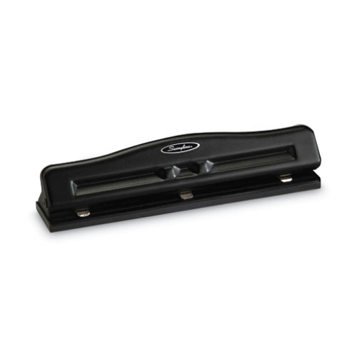 Picture of 11-Sheet Commercial Adjustable Desktop Two- To Three-Hole Punch, 9/32" Holes, Black