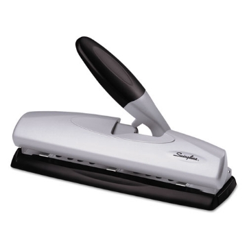 Picture of 20-Sheet Lighttouch Desktop Two- To Seven-Hole Punch, 9/32" Holes, Silver/black
