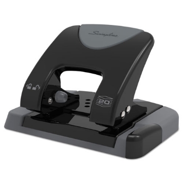 Picture of 20-Sheet Smarttouch Two-Hole Punch, 9/32" Holes, Black/gray