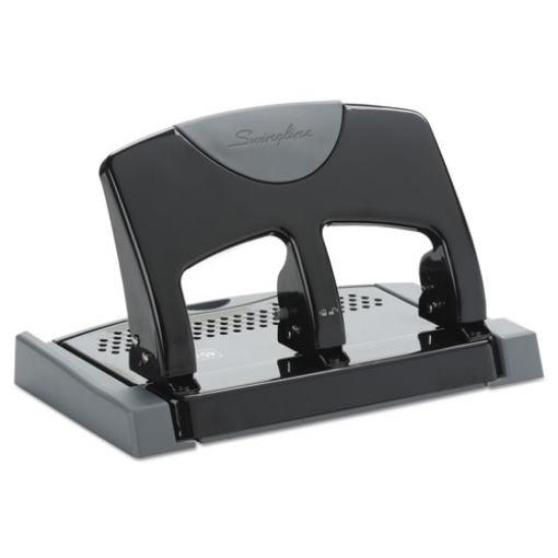 Picture of 45-Sheet Smarttouch Three-Hole Punch, 9/32" Holes, Black/gray