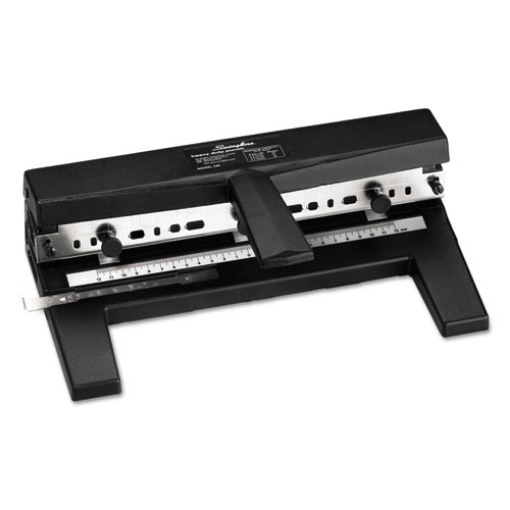 Picture of 40-Sheet Heavy-Duty Two- To Seven-Hole Adjustable Heavy-Duty Paper Punch, 9/32" Holes, Black