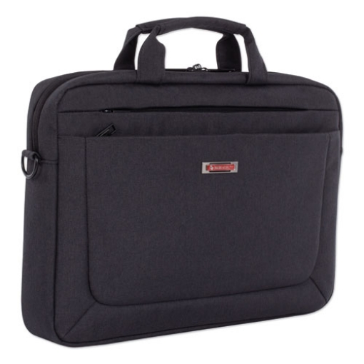 Picture of Cadence Slim Briefcase, Fits Devices Up to 15.6", Polyester, 3.5 x 3.5 x 16, Charcoal