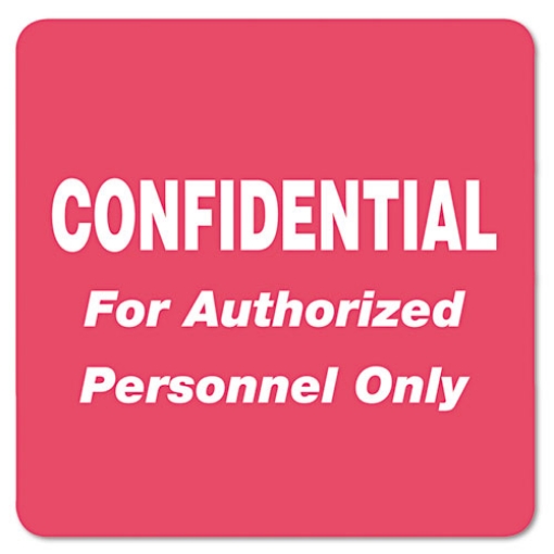 Picture of Hipaa Labels, Confidential For Authorized Personnel Only, 2 X 2, Red, 500/roll