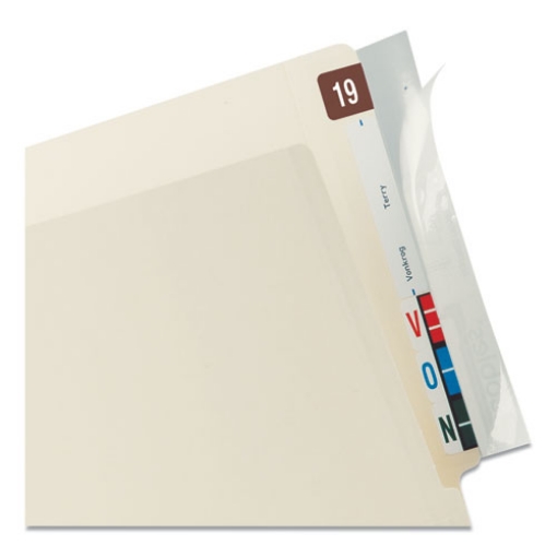 Picture of Self-Adhesive Label/file Folder Protector, End Tab, 2 X 8, Clear, 100/box