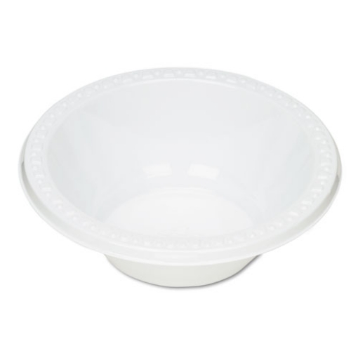 Picture of Plastic Dinnerware, Bowls, 12 Oz, White, 125/pack