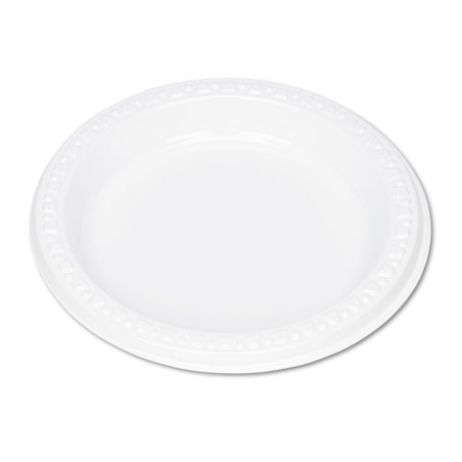 Picture of Plastic Dinnerware, Plates, 6" Dia, White, 125/pack