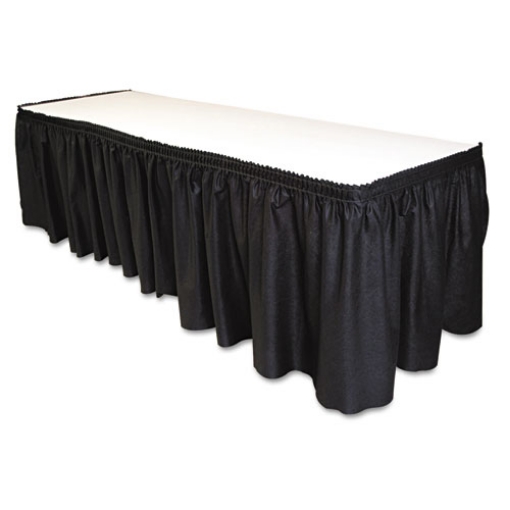 Picture of Table Set Linen-Like Table Skirting, Polyester, 29" X 14 Ft, Black
