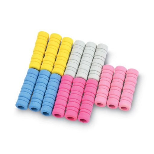 Picture of Ribbed Pencil Cushions, 1.75" Long, Assorted Colors, 50/box