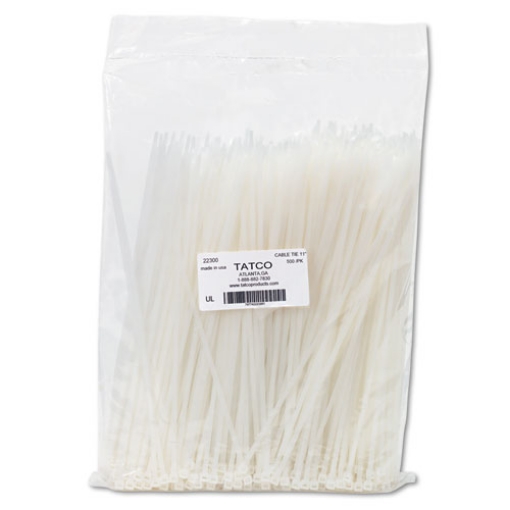 Picture of Nylon Cable Ties, 11 X 0.19, 50 Lb, Natural, 500/pack